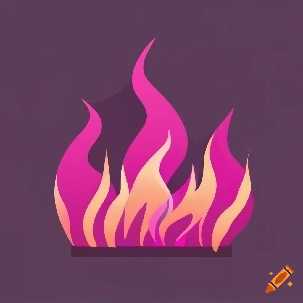 vector art of pink fire flames