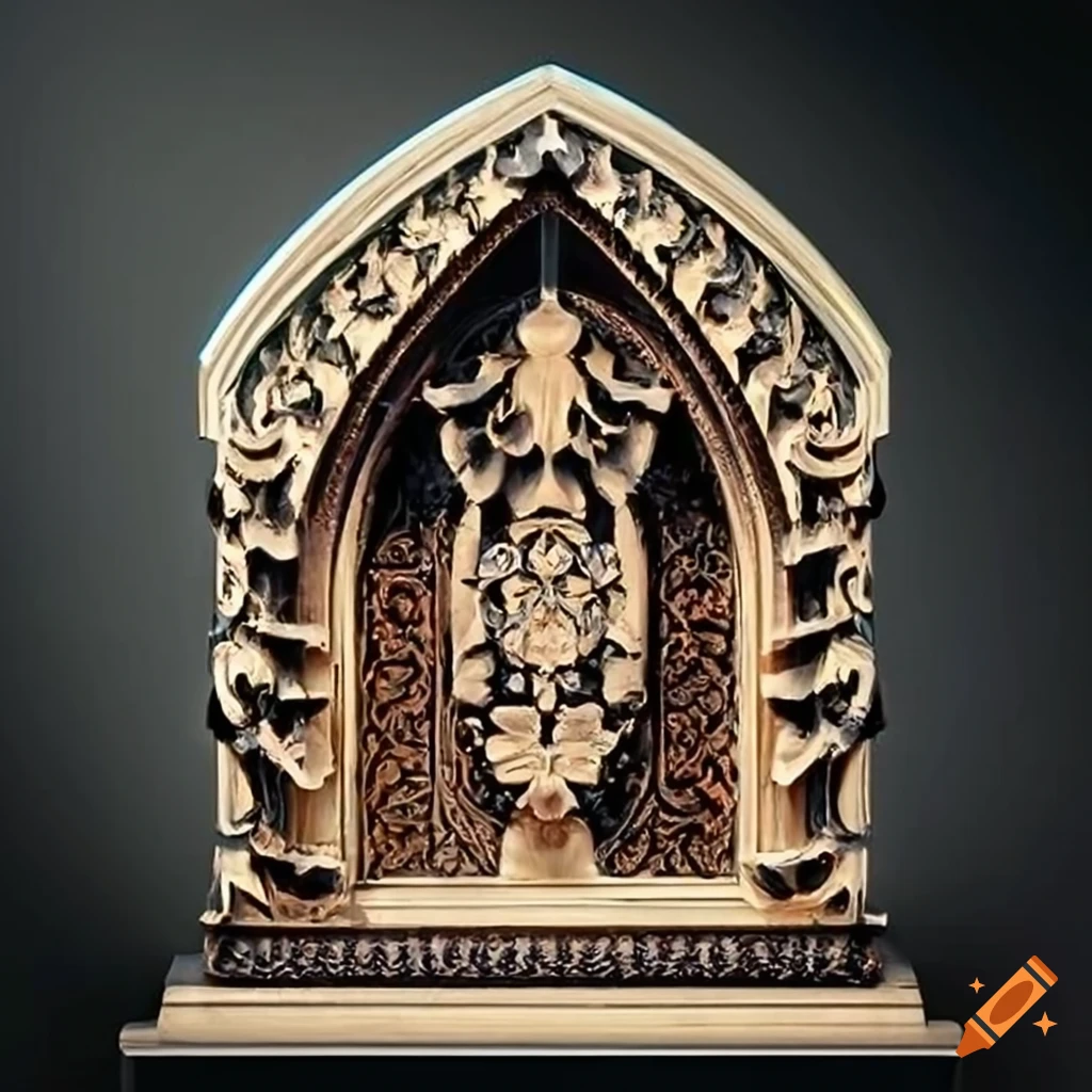 Detailed carving artwork with ivory and ebony motif on Craiyon