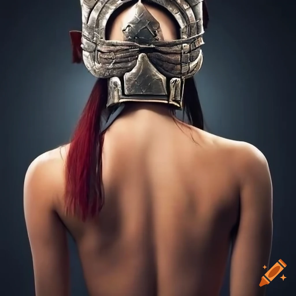 back view of a young female gladiator