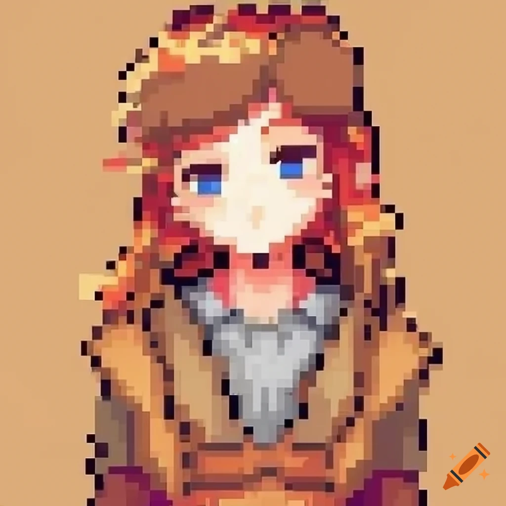 Pixel art anime on Craiyon