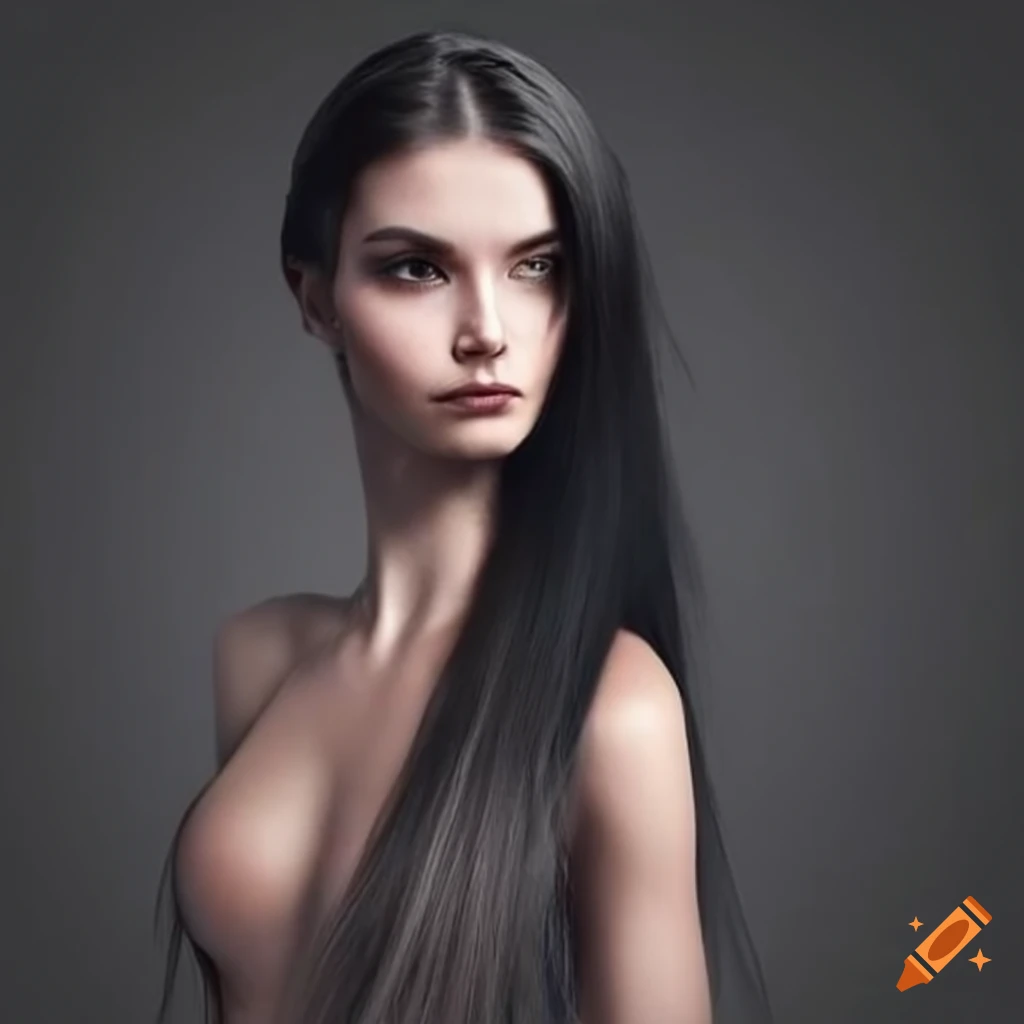 Beautiful Woman With Long Black Hair