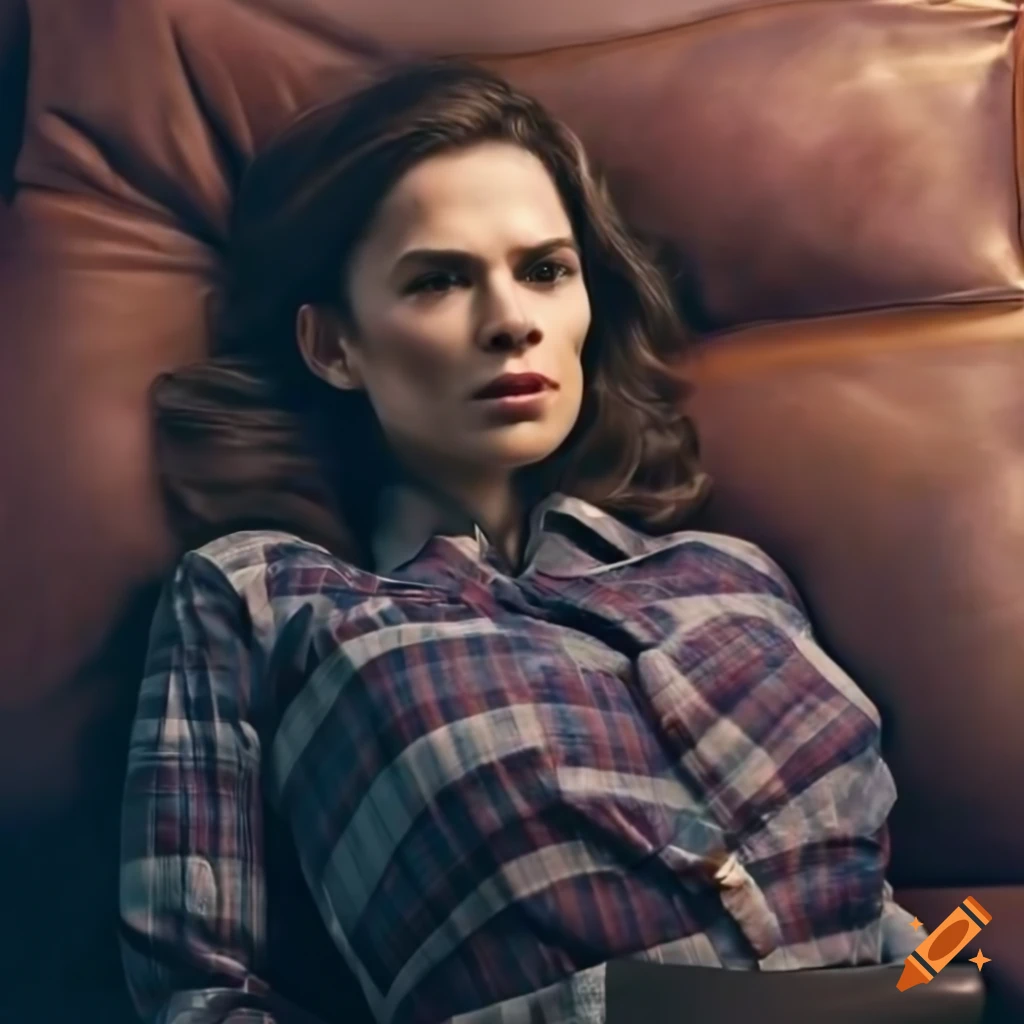 Photograph of a sleeping farmers-wife portrayed by hayley atwell