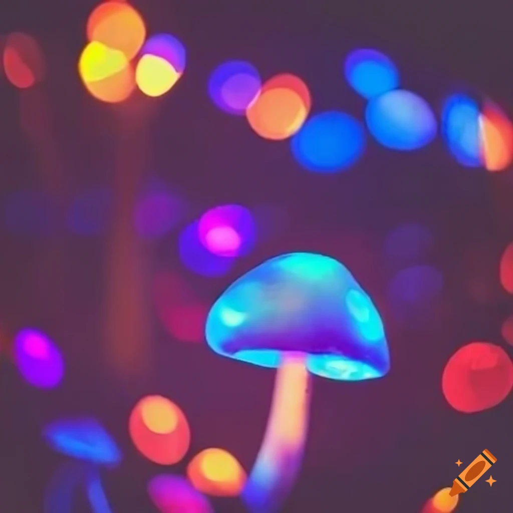 bokeh of glowing mushrooms