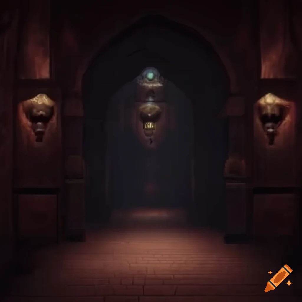 fantasy dungeon hallway with mysterious atmosphere