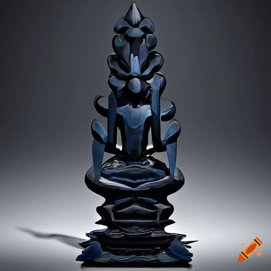 Stunning minimalist sculpture in obsidian sapphire