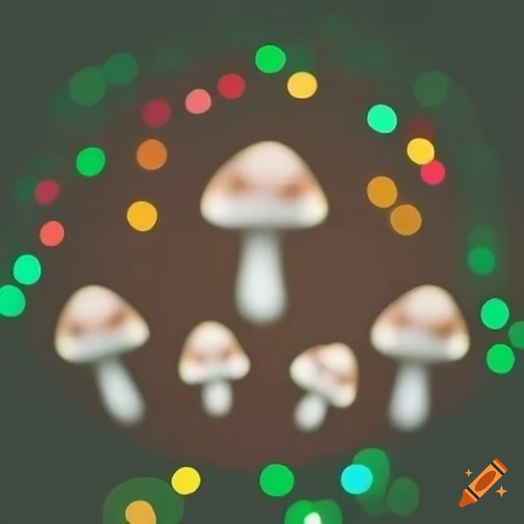 bokeh lights in shape of mushrooms