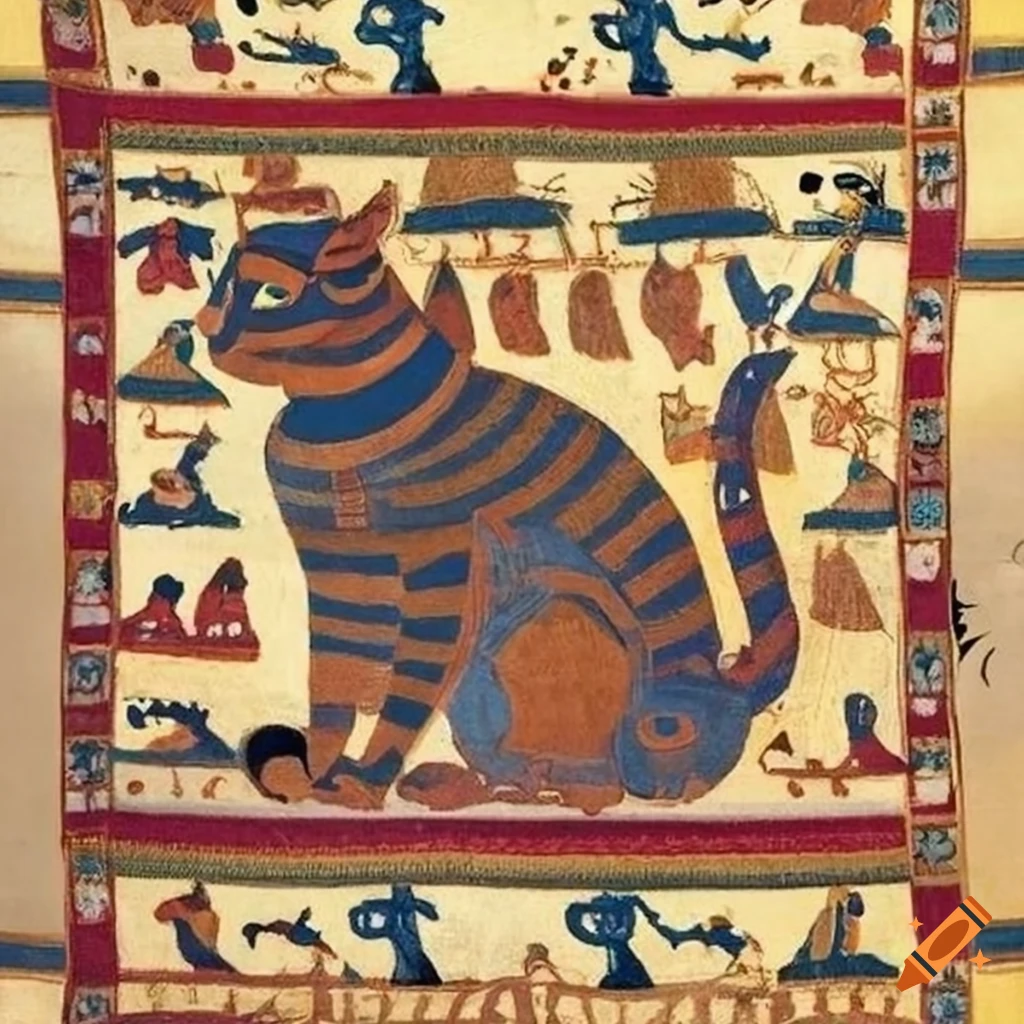 Bayeux Tapestry with added cats