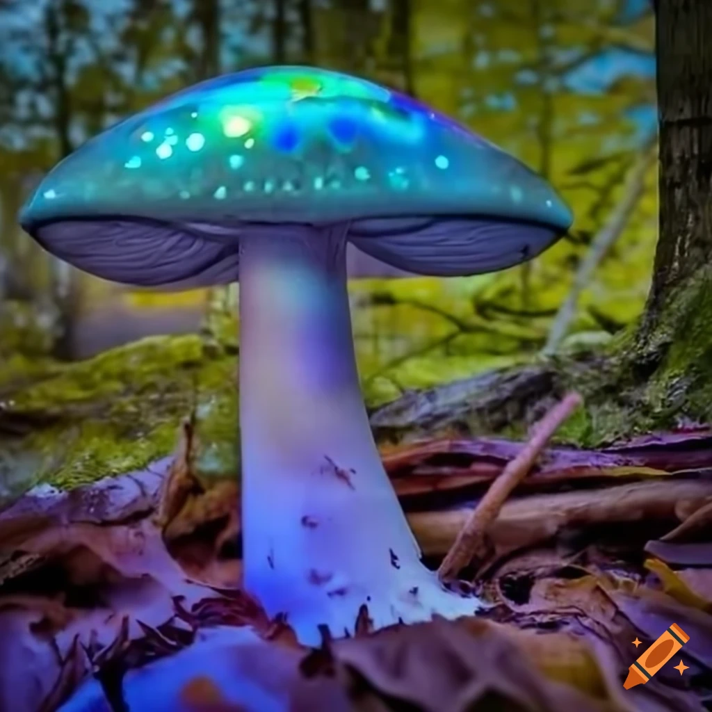 artistic depiction of a mushroom with an aura