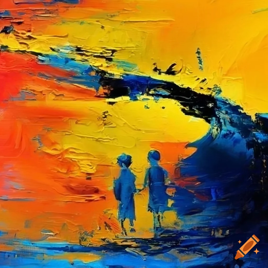 Abstract painting of manhattan in zao wouki and banksy styles