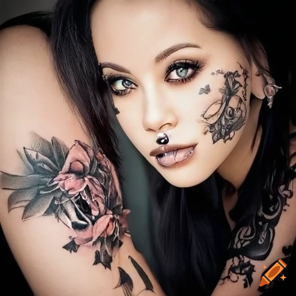 Download A Woman With Tattoos On Her Arm | Wallpapers.com