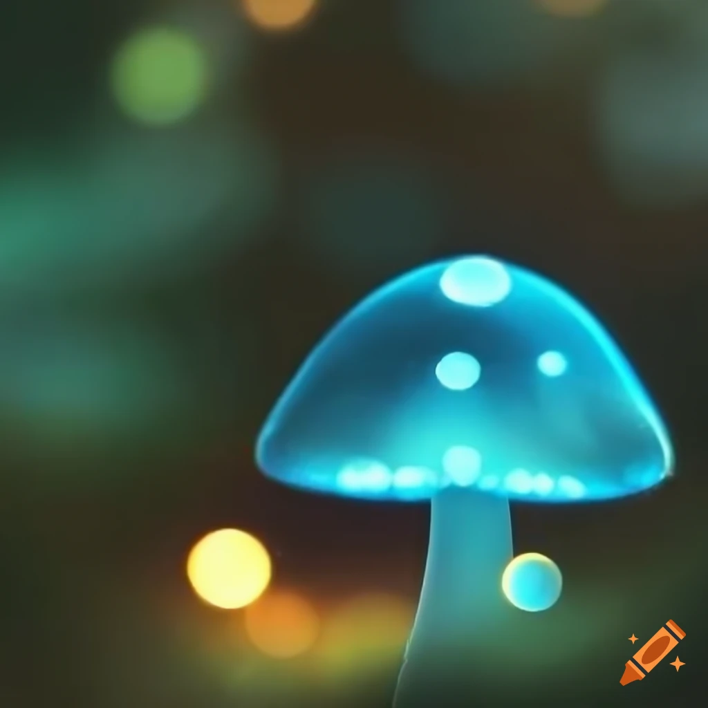 bokeh of glowing mushrooms