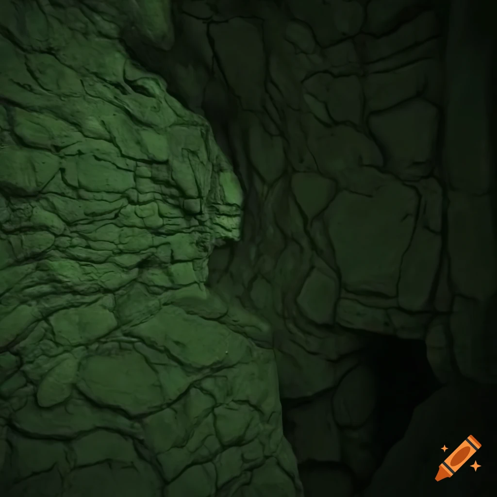 greenish textured cave wall