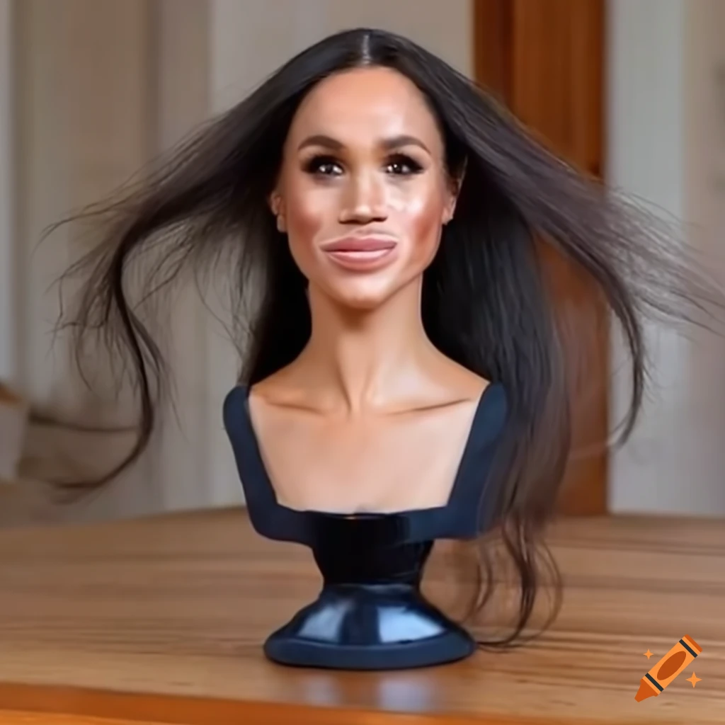 Meghan Markle styling head with flowing hair