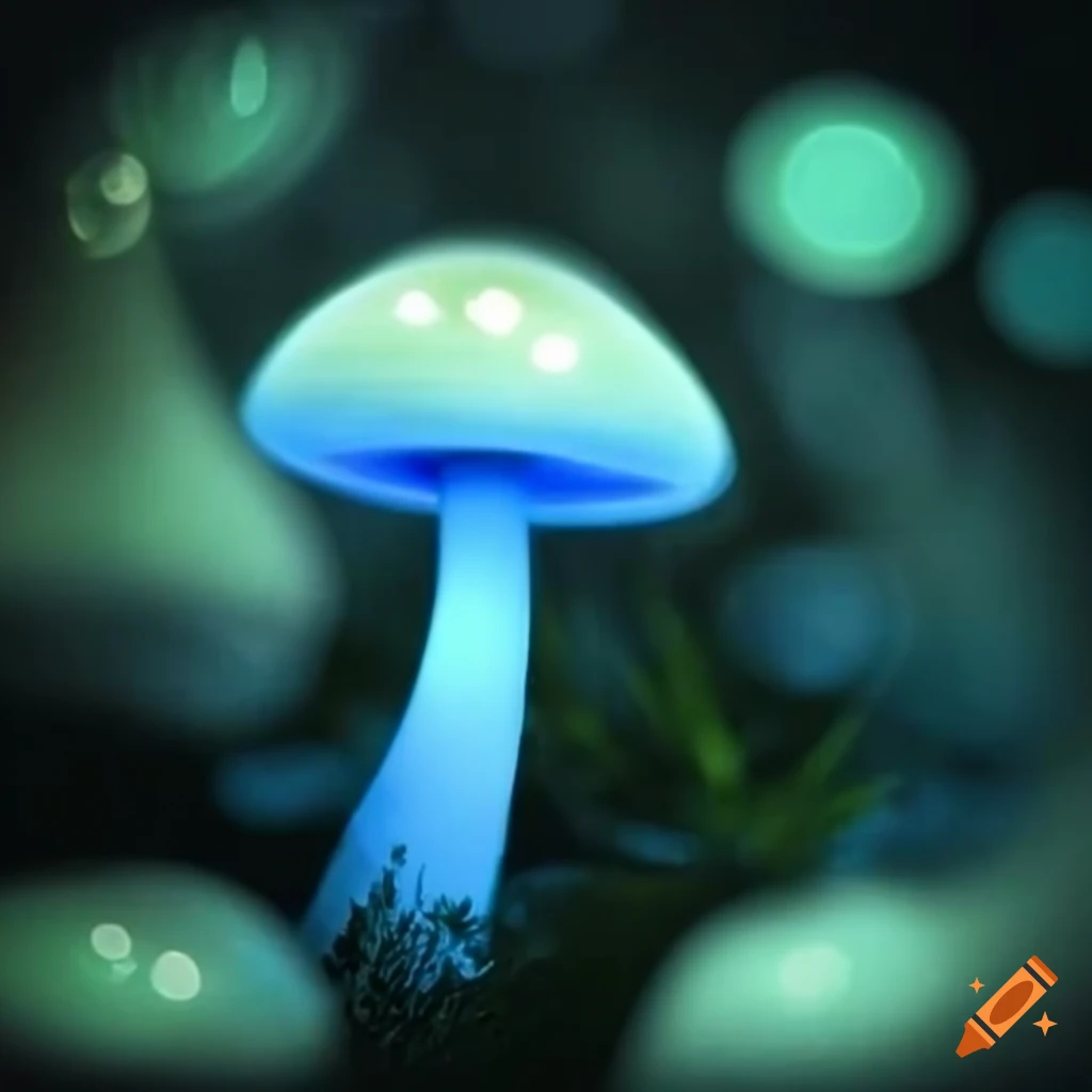 bokeh of glowing mushrooms