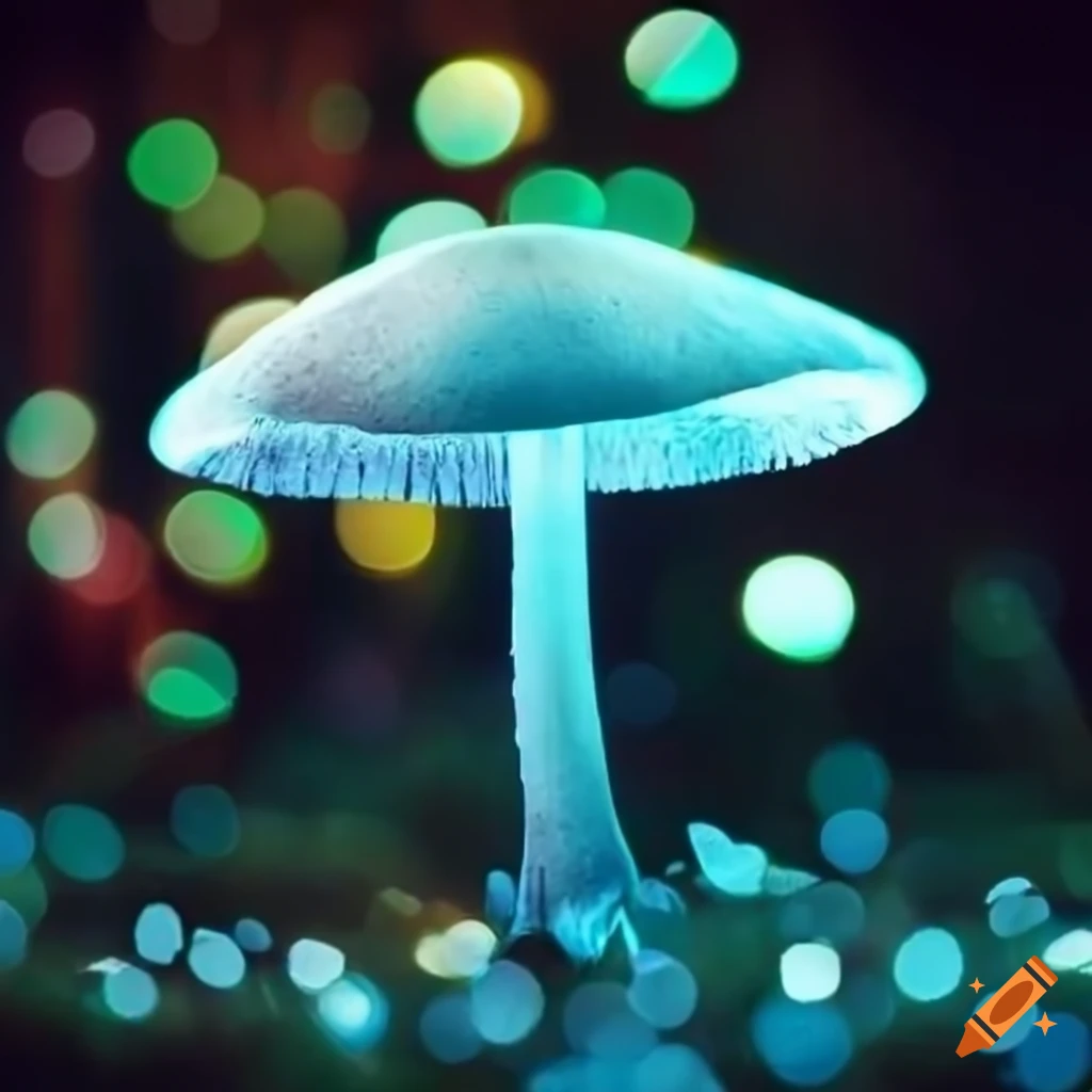 bokeh of glowing mushrooms
