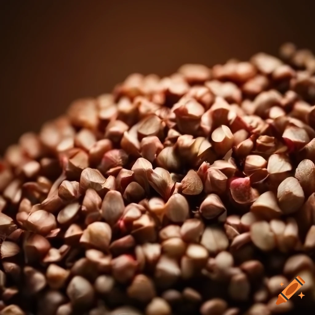 Buckwheat seeds closeup
