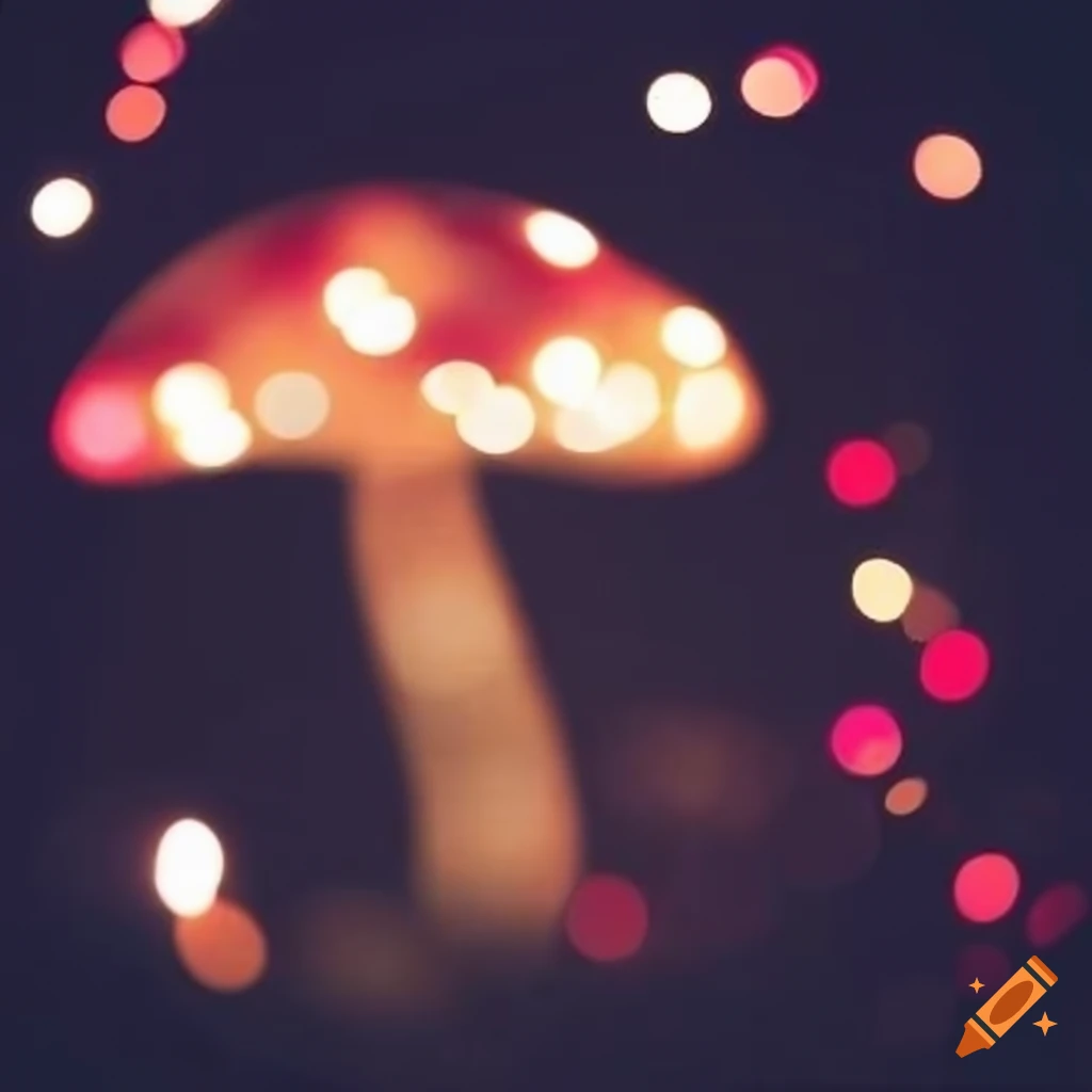abstract bokeh lights in mushroom shape