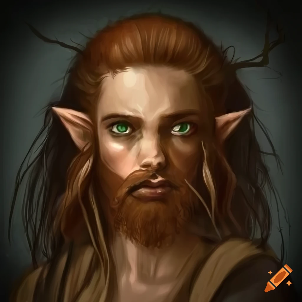 Illustration Of A Forest Elf Druid
