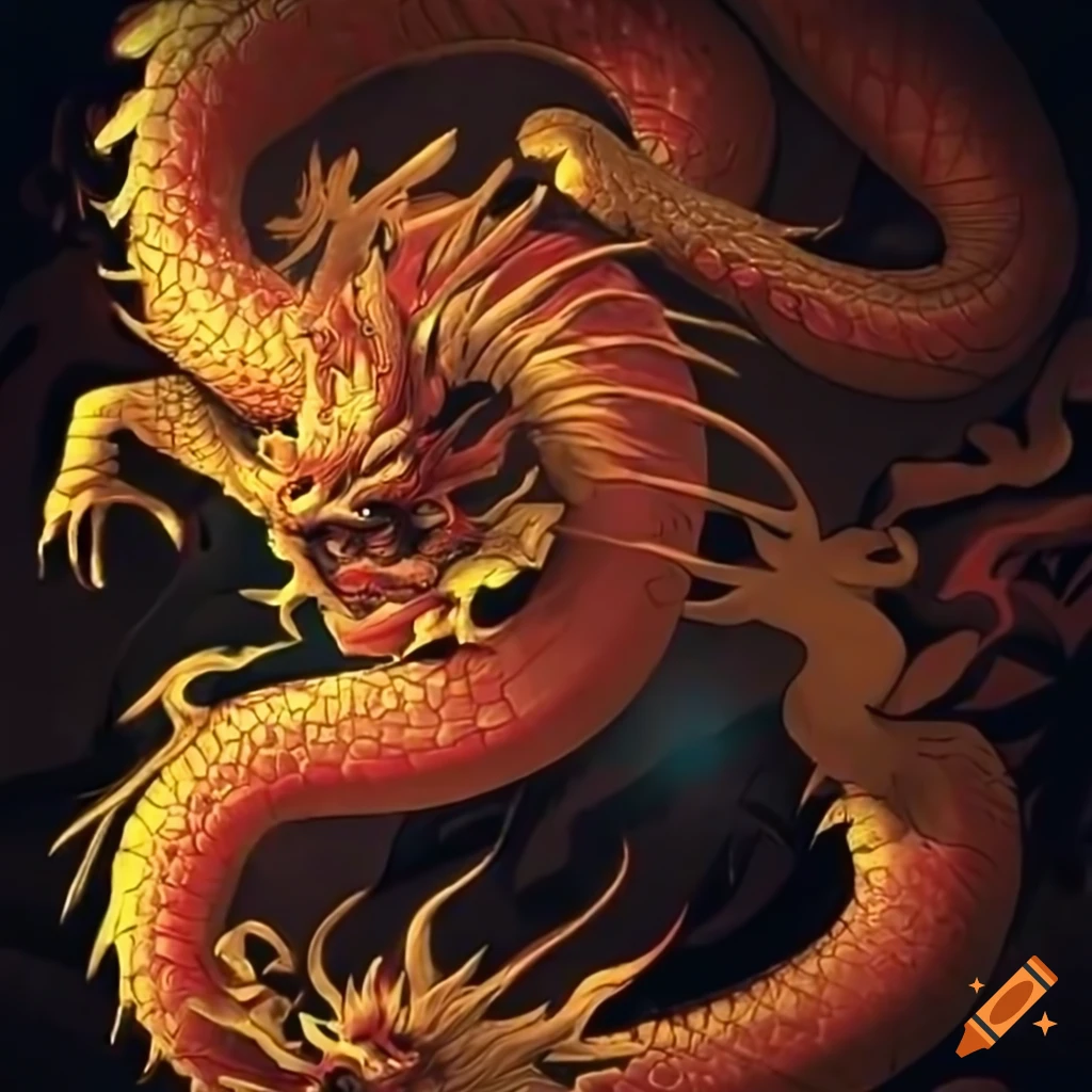 Surreal chinese wood dragon artwork on Craiyon, Wood Dragon