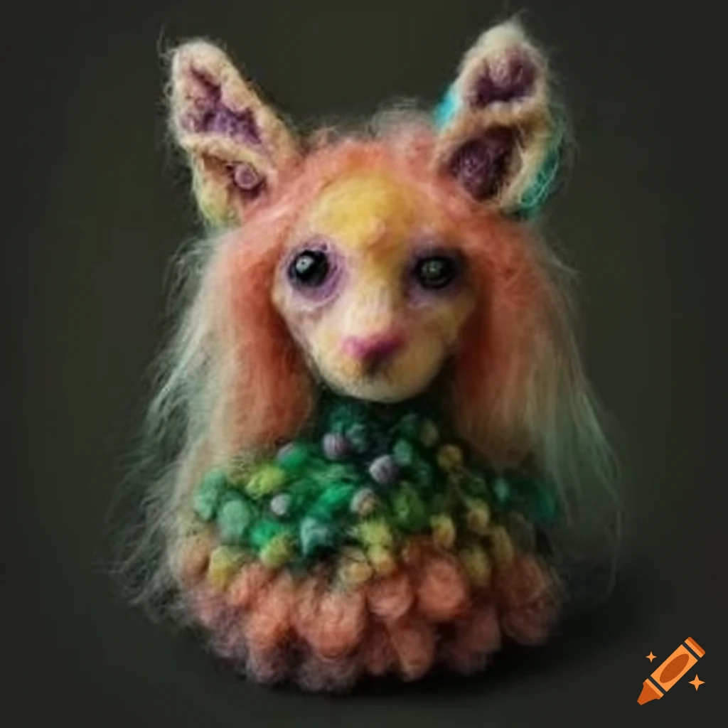 Felted wool forest creature sculpture on Craiyon