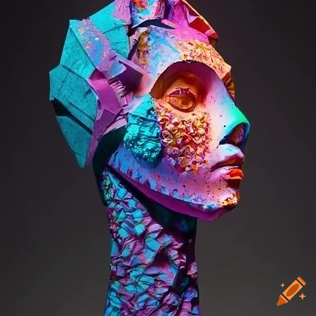 Intricate and colorful paper sculptures on Craiyon