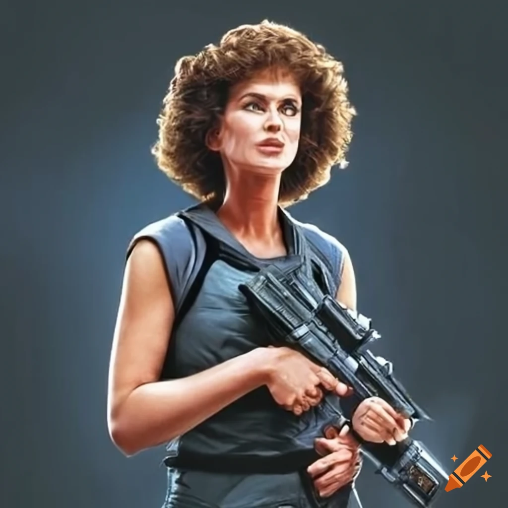 Image of a black 80s inspired action heroine on Craiyon