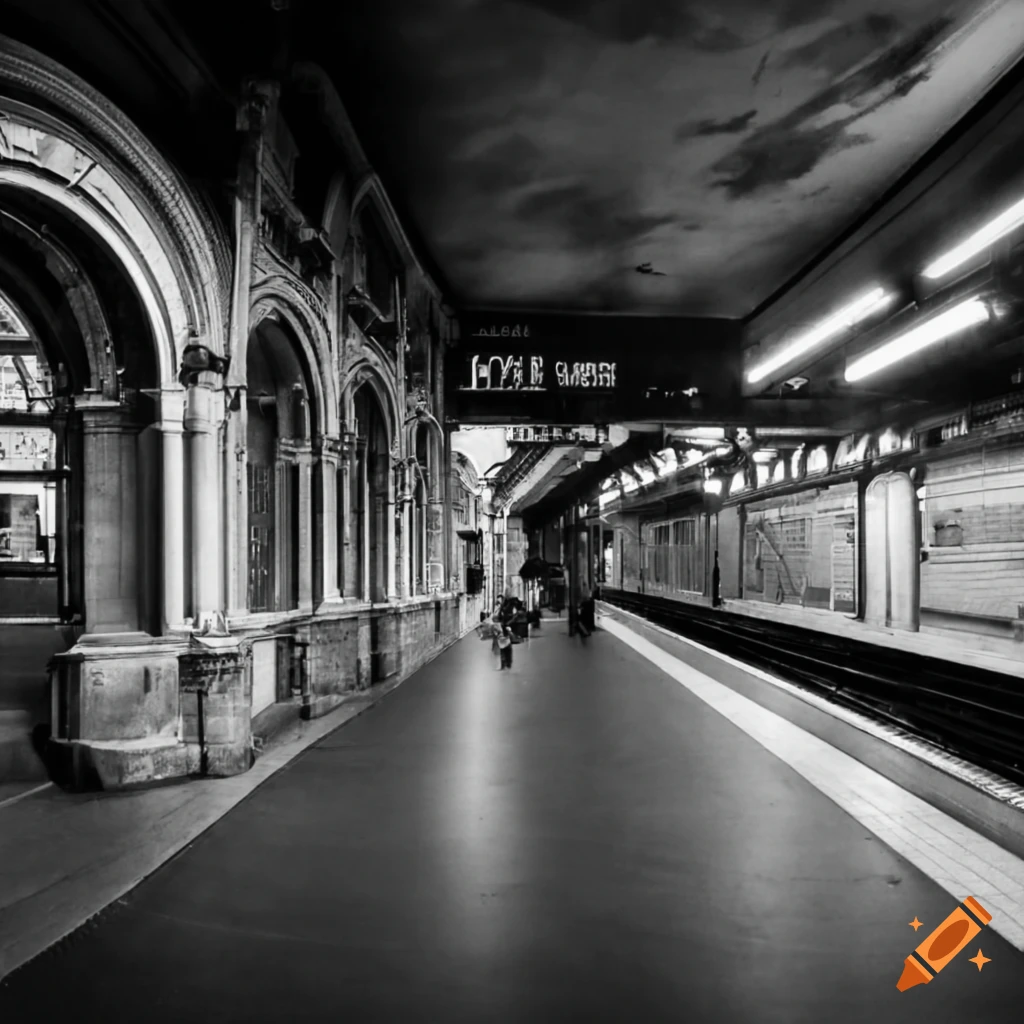 modern subway station platform with two tracks