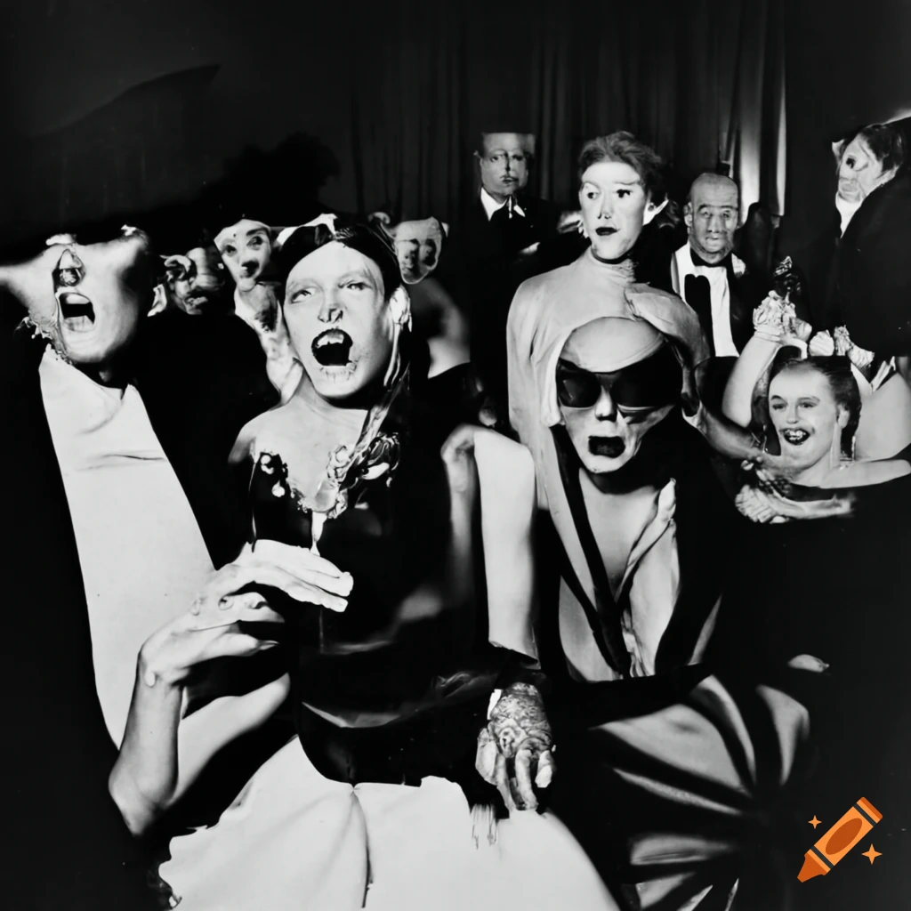 Portrait in the style of Richard Avedon at a fancy dinner party on Craiyon