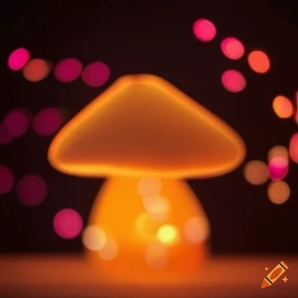 bokeh lights in the shape of mushrooms