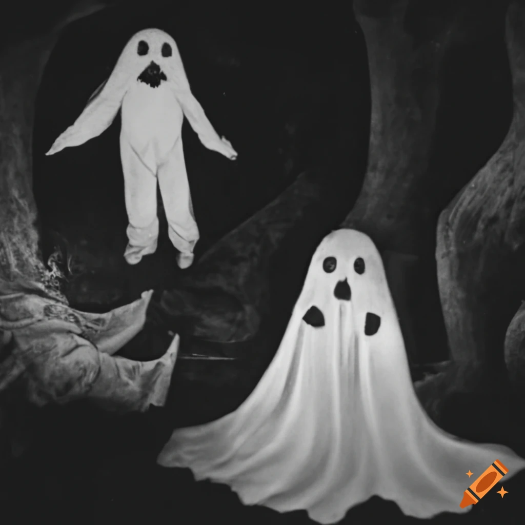 artistic depiction of multiple ghostly figures