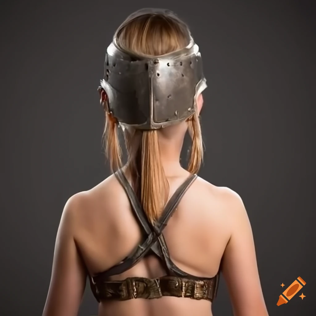 back view of a young female gladiator