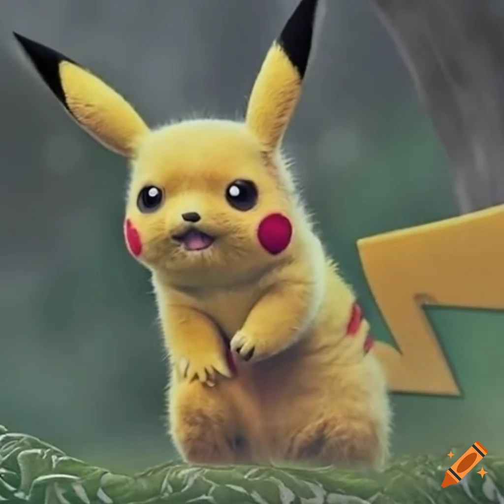 Hyper-realistic photograph of pikachu on Craiyon