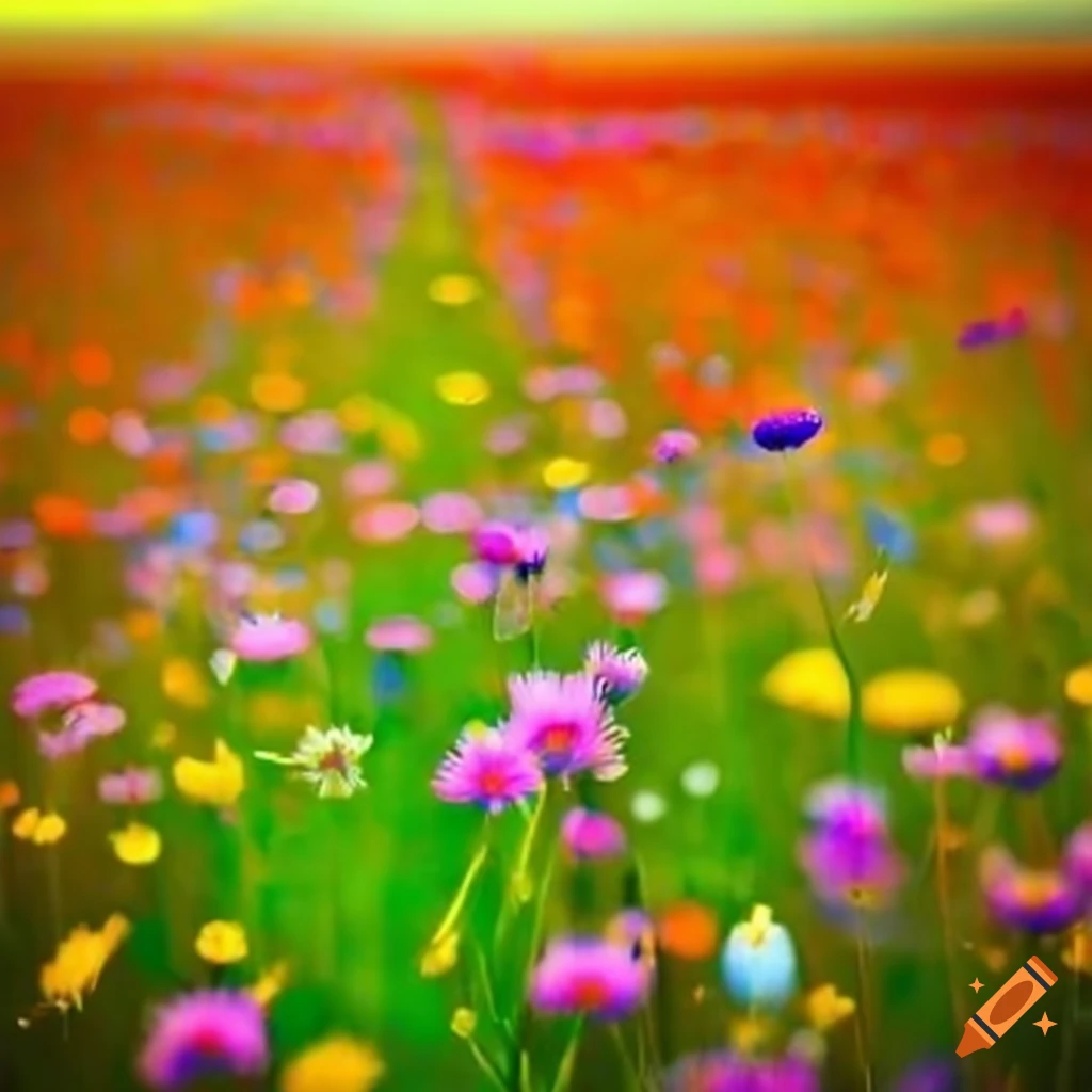 vibrant wildflower field