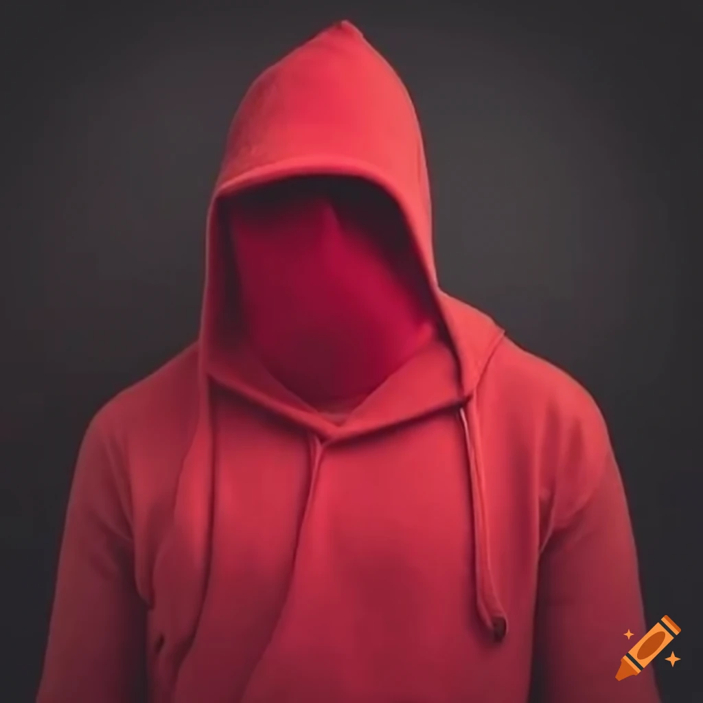 Man wearing a red hoodie and mask on Craiyon