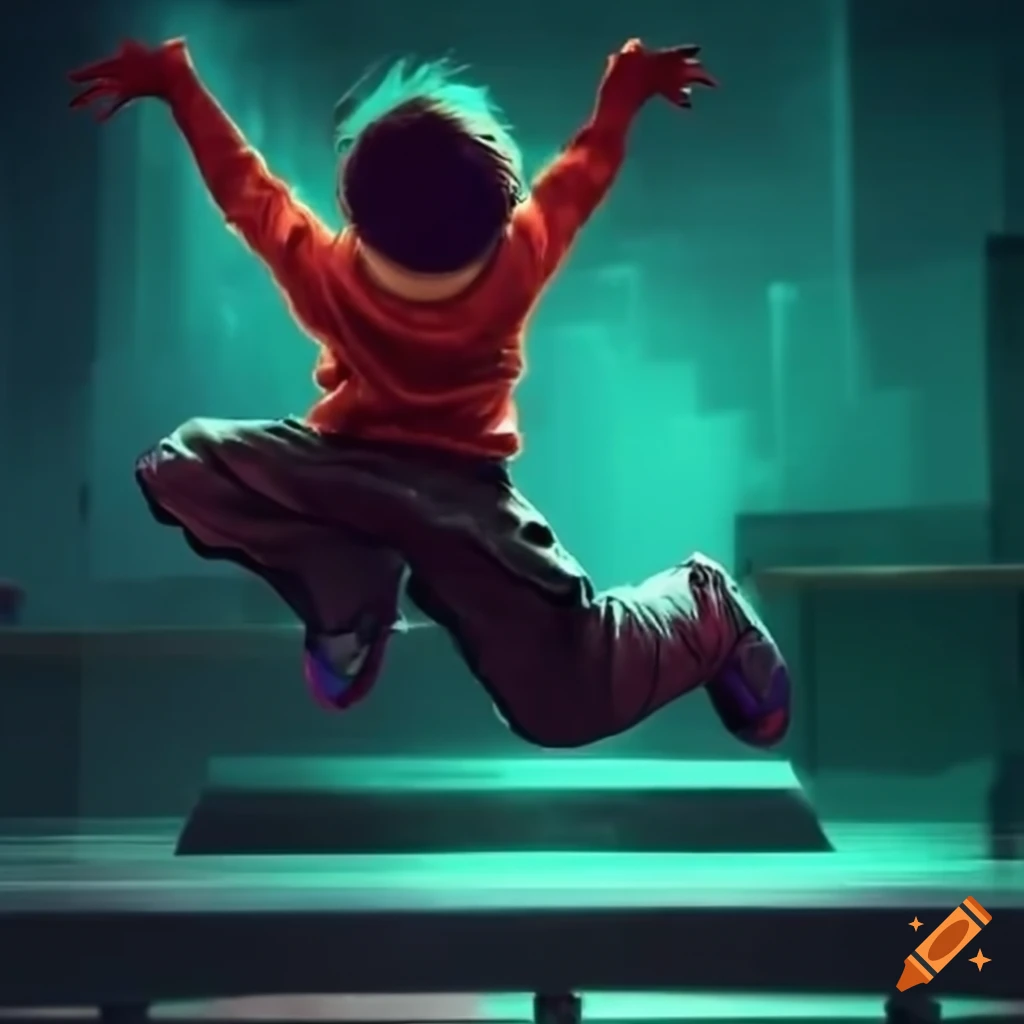image of parkour athlete performing a daring jump