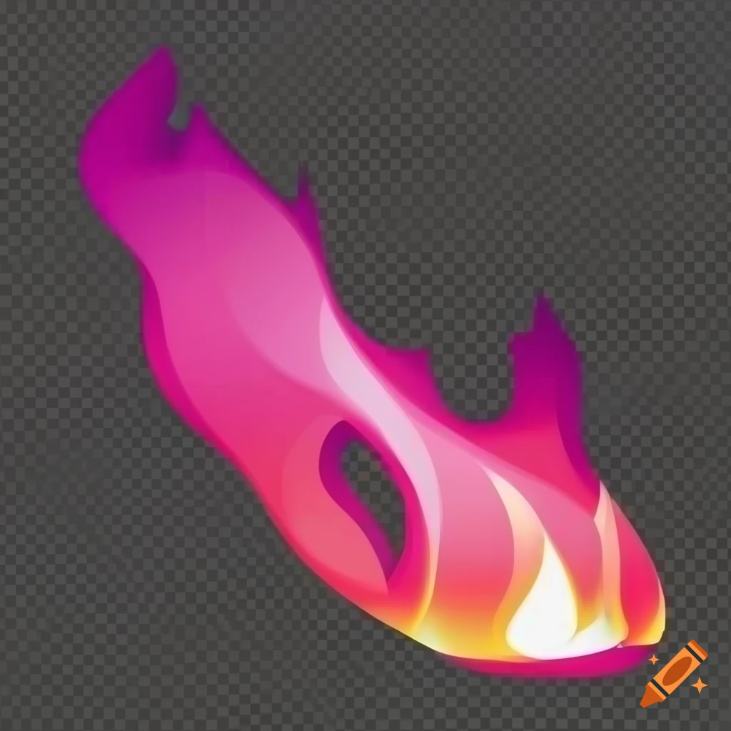 vibrant vector art of pink fire flames on white background