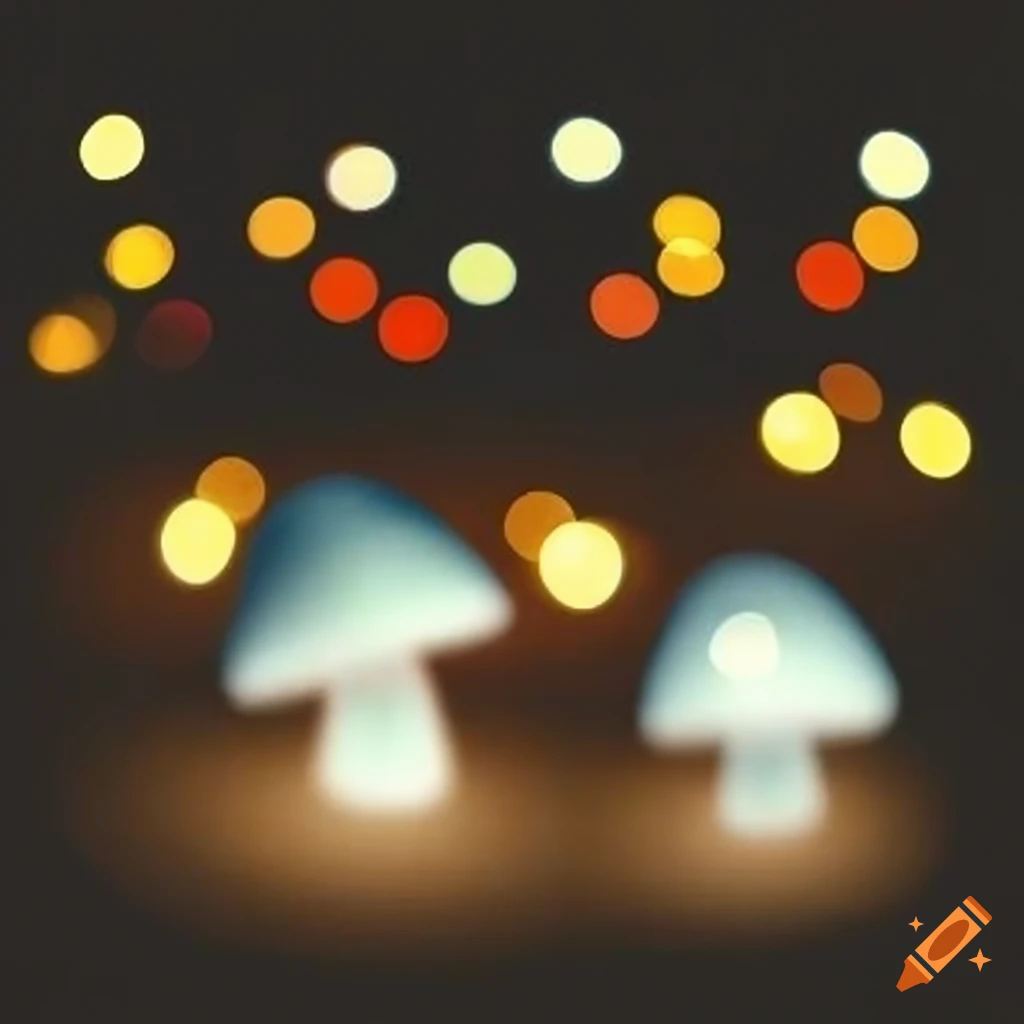 mushroom-shaped bokeh lights