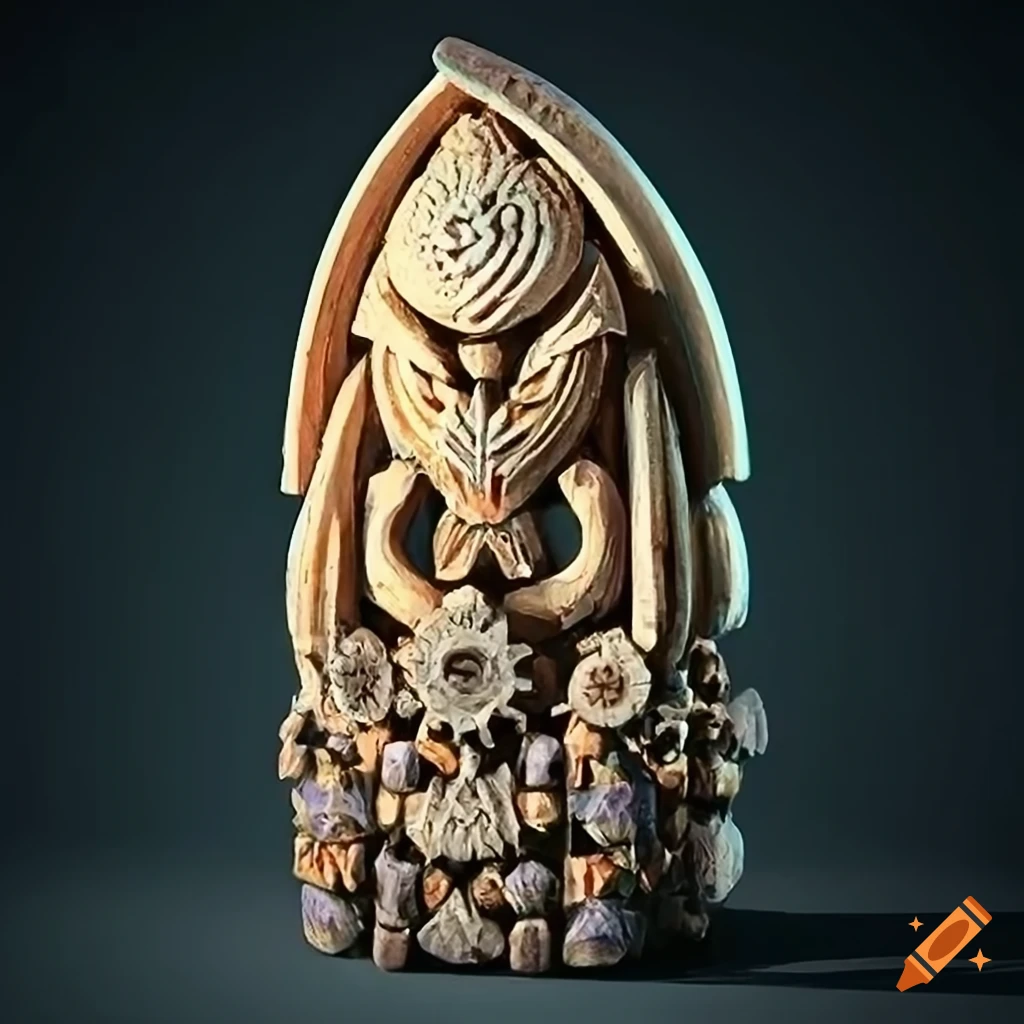 detailed carving in Ivory Sapphire inspired by Zelda game