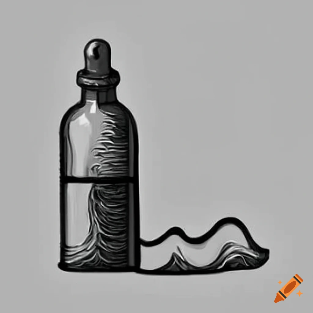 ocean waves crashing on a dropper bottle