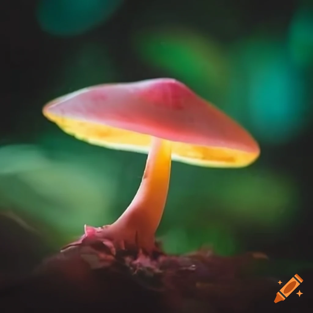 Image of a mushroom with a glowing aura on Craiyon