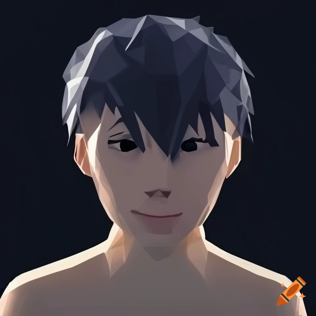 low-poly emo guy avatar