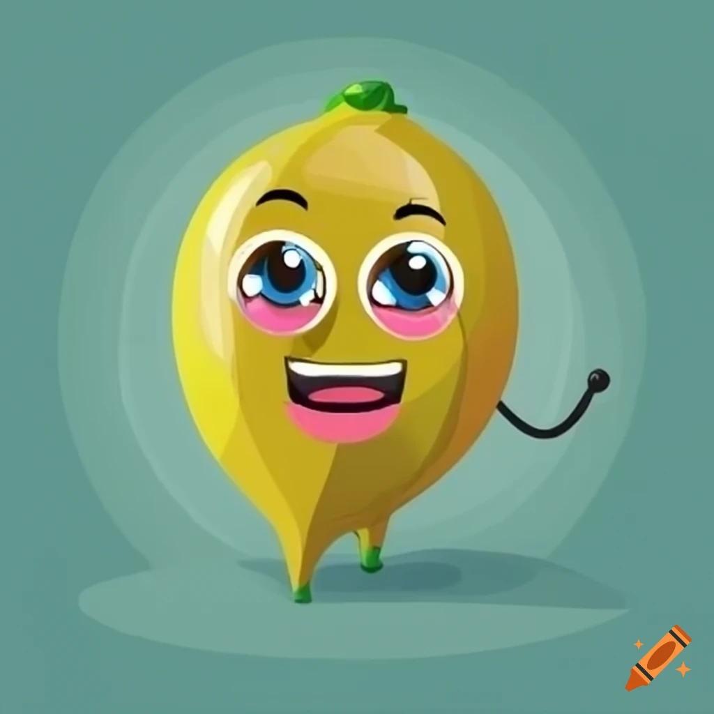 Lemon Mascot With Arms Crossed And Smiling In 70 s Cartoon Style On Craiyon