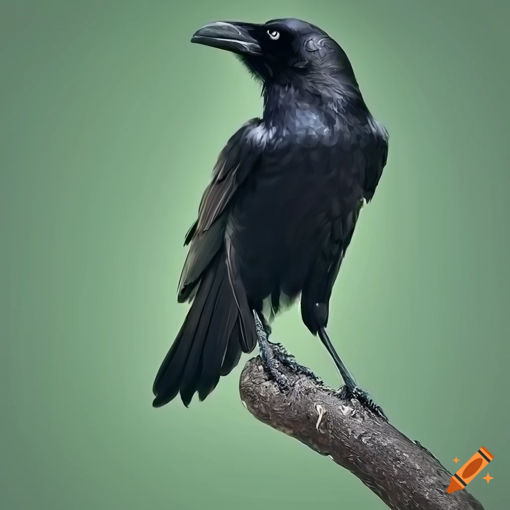 photo of a sitting black raven
