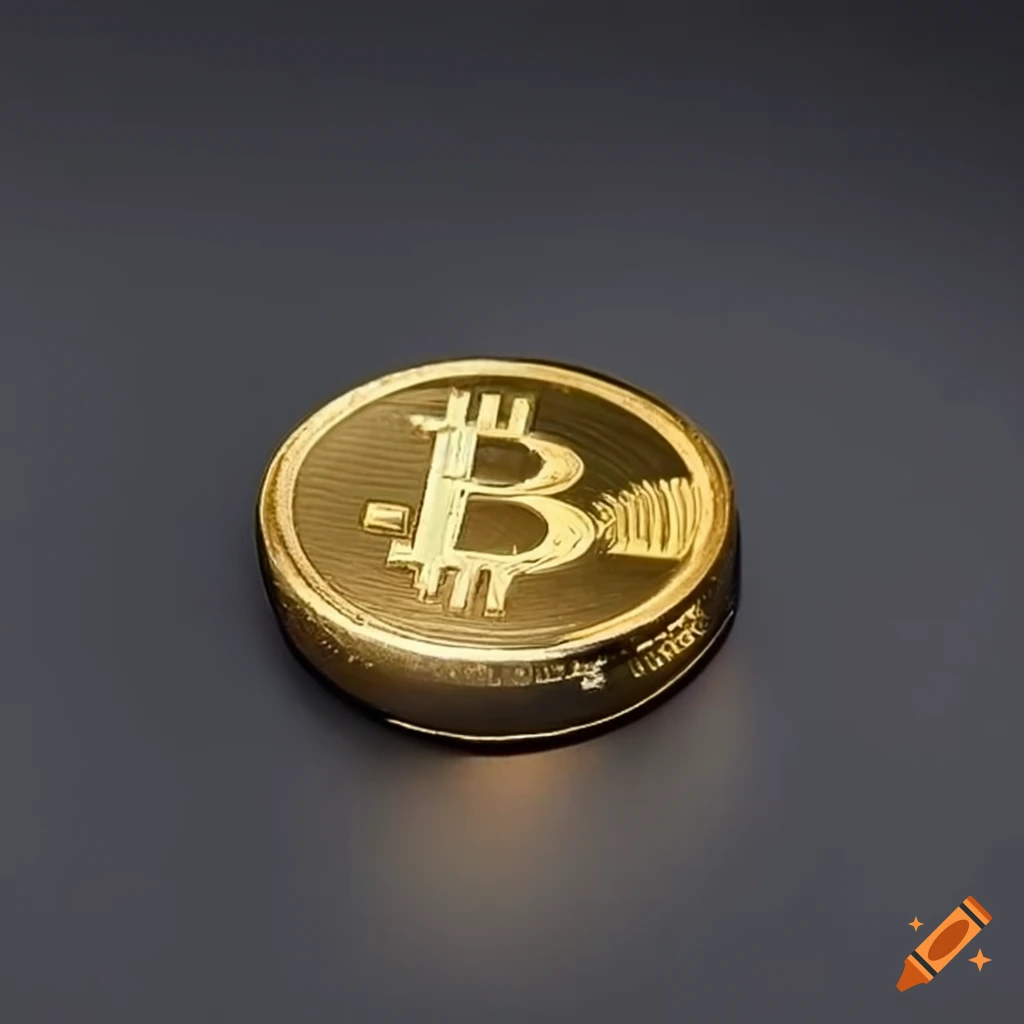 Gold bar with engraved bitcoin symbol on Craiyon