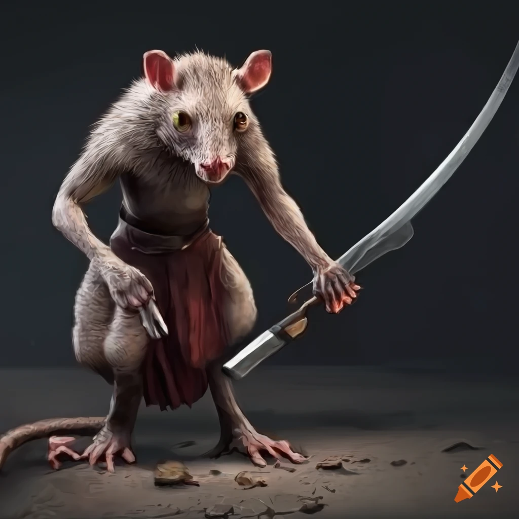 Rat wearing knight armor on Craiyon
