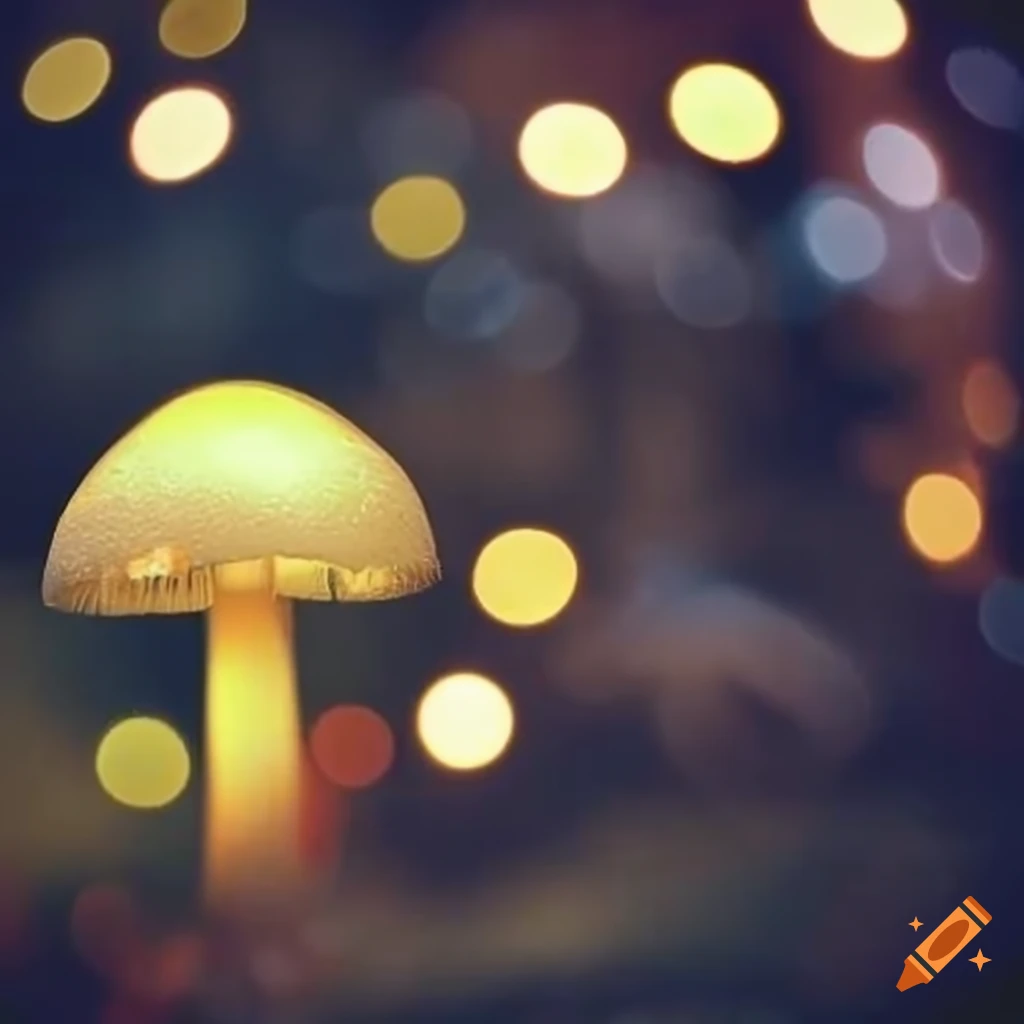 bokeh of glowing mushrooms