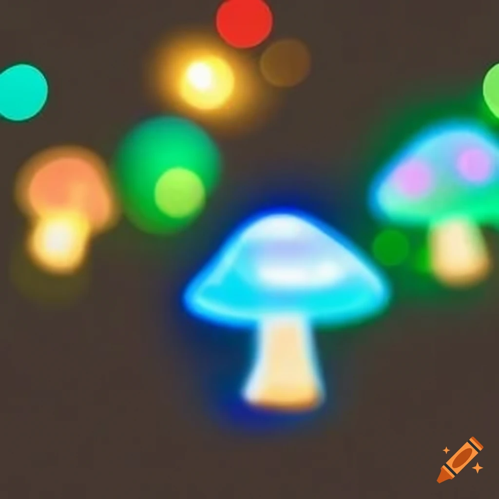 mushroom-shaped bokeh lights