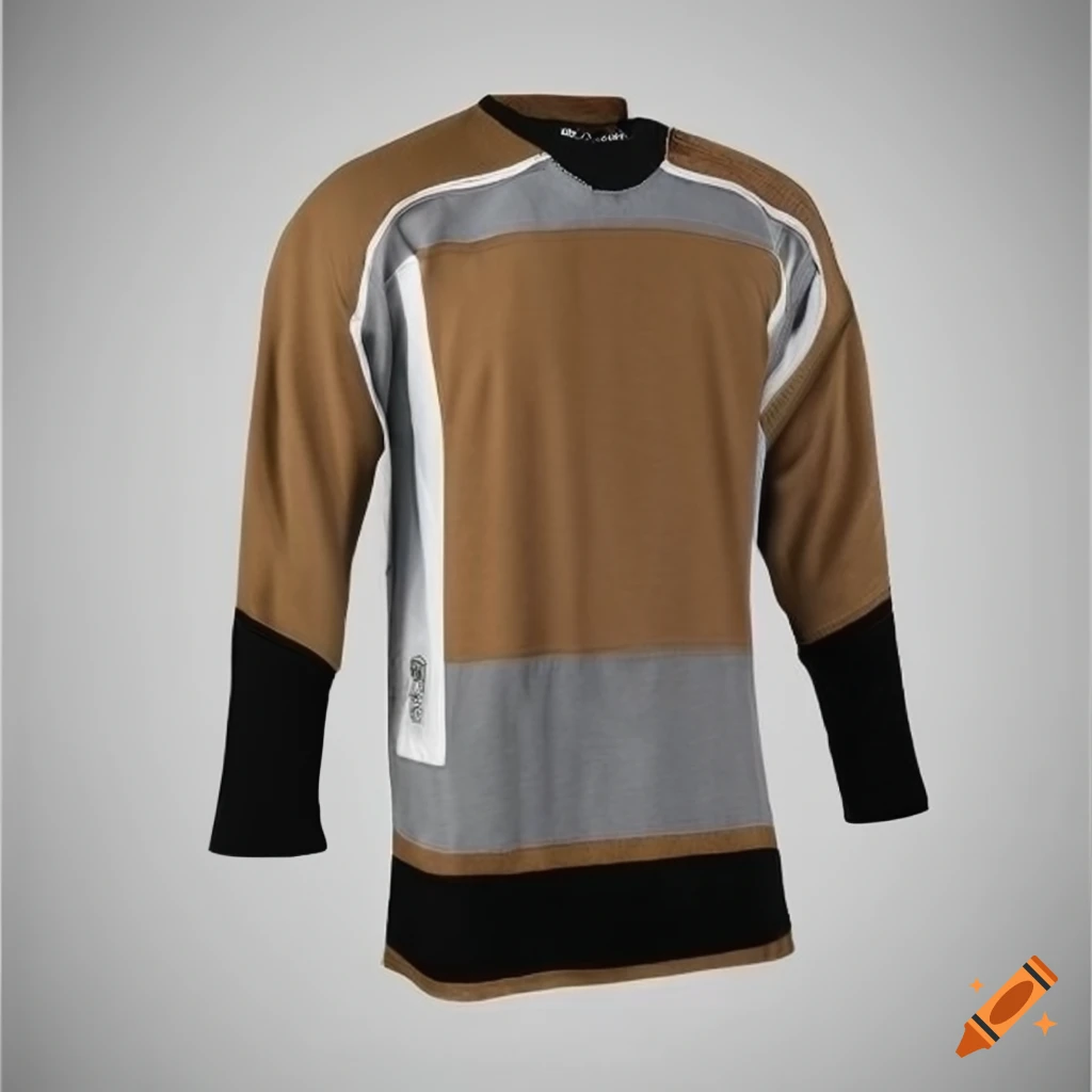 vintage grey hockey jersey with khaki trim