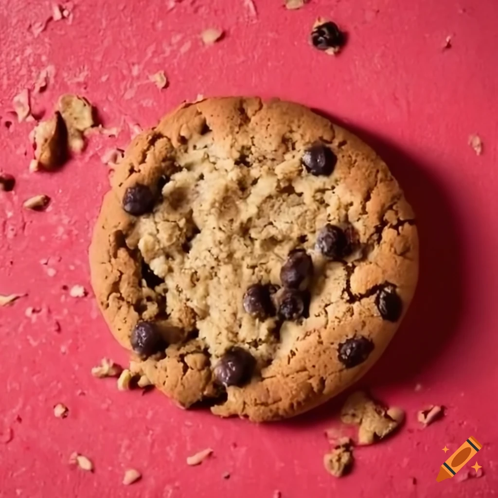 Cookie crumbs on a red table on Craiyon