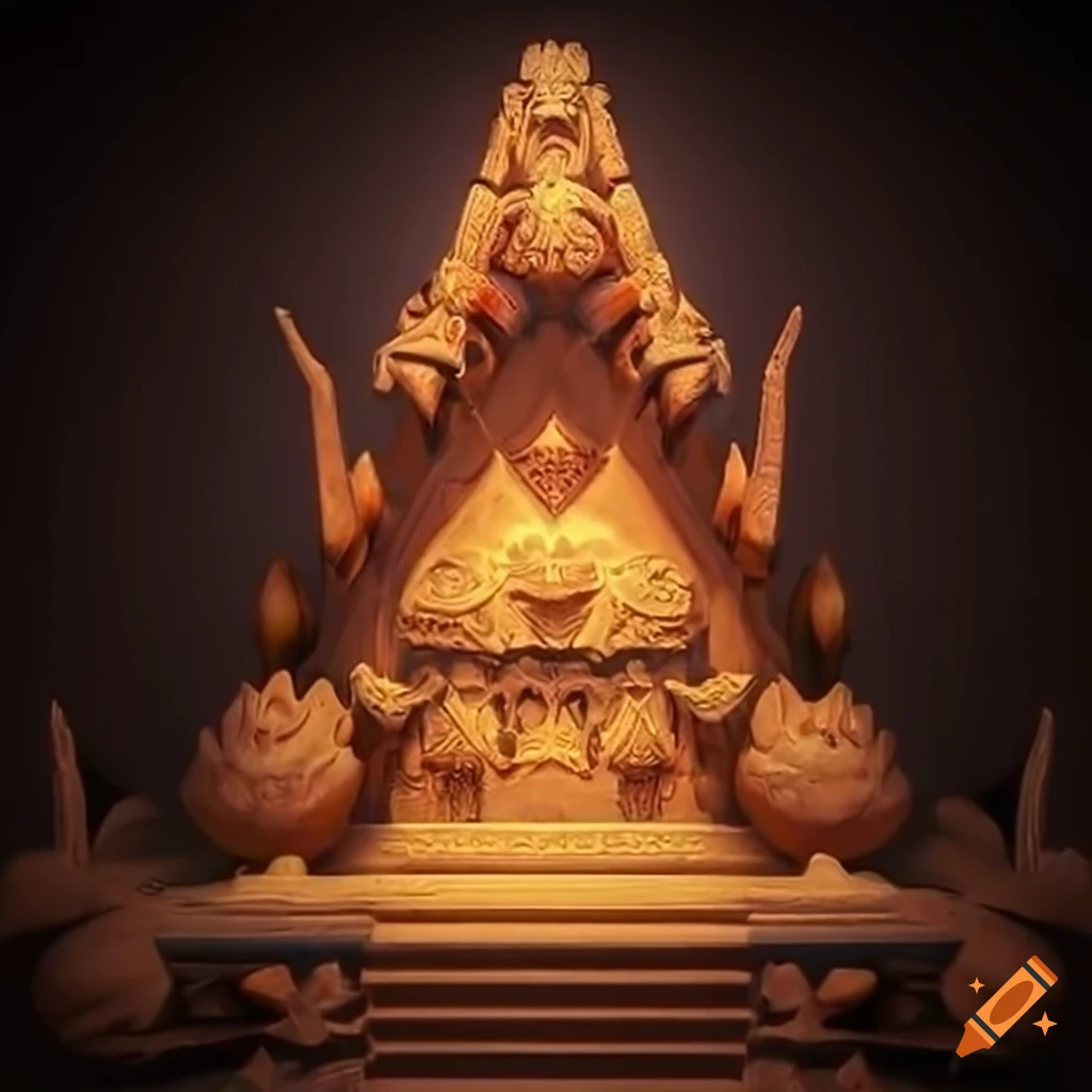 detailed architectural stave carving in Gerudo Valley style